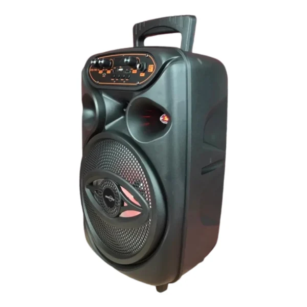parlante portátil oryx neptune 8" 25w micrófono luces led