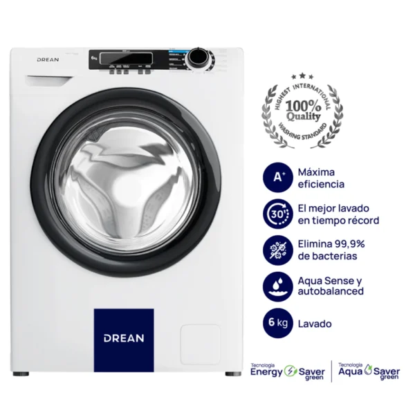 lavarropas next 6,09 drean 6kg 900rpm