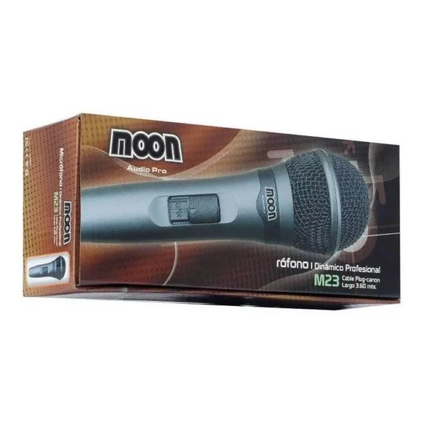 micrófono dinámico moon m23. vocal, de mano, con cable