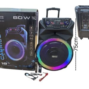 parlante oryx capricornio 18" 80w inalámbrico carrito microfono