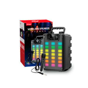 BOCINA INALÁMBRICA K-BROAD 4" CON LUCES LED Y MICRÓFONO