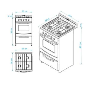 cocina escorial candor s2 – gas natural – 4 hornallas – blanca