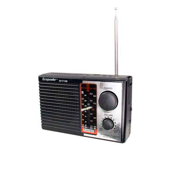 Rádio Portátil Ecopower EP-F10B - USB/SD/AUX - AM/FM/SW - Bluetooth