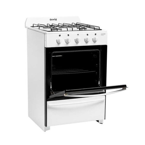 cocina escorial master classic – gas natural – 56 cm – blanco/negro