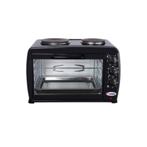 horno elÉctrico everest ev 45 negro con hornalla y spiedo 45 litros