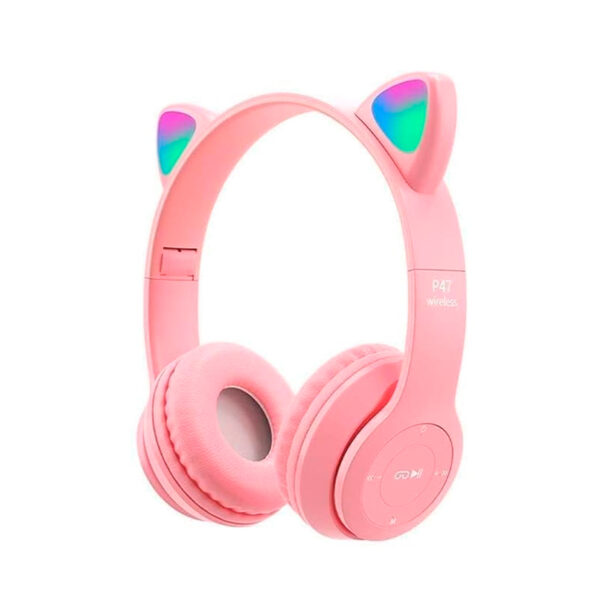 auriculares inalÁmbricos cat ear p47m bluetooth con micrÓfono y luces led