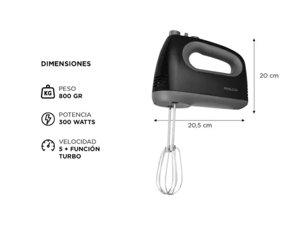 batidora de mano philco 300w 8737 / 8738