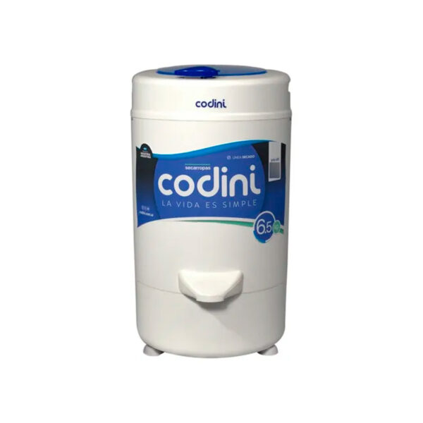 secarropas 6,1 kg pvc codini – blanco / negro