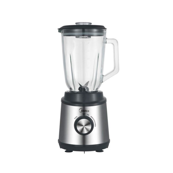 licuadora midea tb m115xar1 con vaso de vidrio y base de acero inoxidable