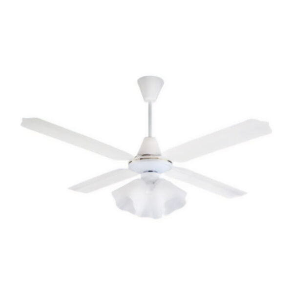 ventilador de techo everest ax 4 con luz 4 aspas chapa blanco / marrÓn
