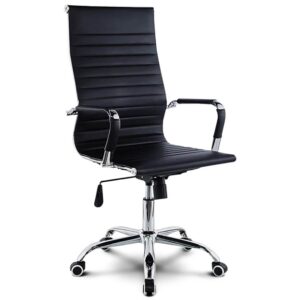 sillÓn ejecutivo gerencial aluminium alto oficina pc cromado negro