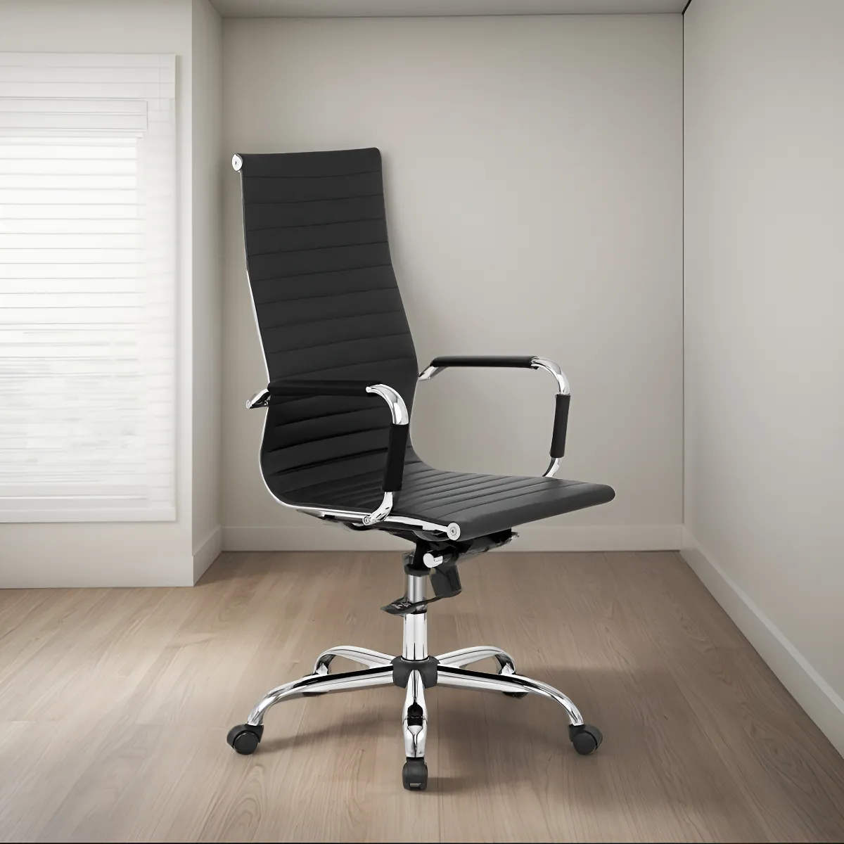 sillÓn ejecutivo gerencial aluminium alto oficina pc cromado negro sillÓn ejecutivo gerencial aluminium alto oficina pc cromado negro