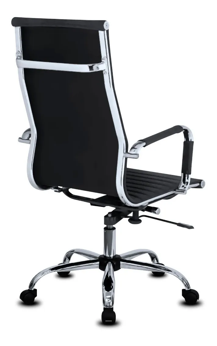 sillÓn ejecutivo gerencial aluminium alto oficina pc cromado negro sillÓn ejecutivo gerencial aluminium alto oficina pc cromado negro
