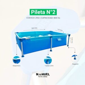 pileta nahuel n°2 – 160x110x045 – 800 lts.